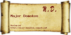 Major Domokos névjegykártya